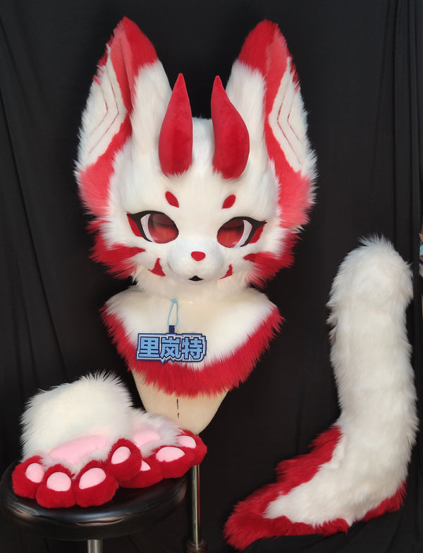 [Dragon] Red Dragon Kemono Fursuits Stock(gift paws&tail）