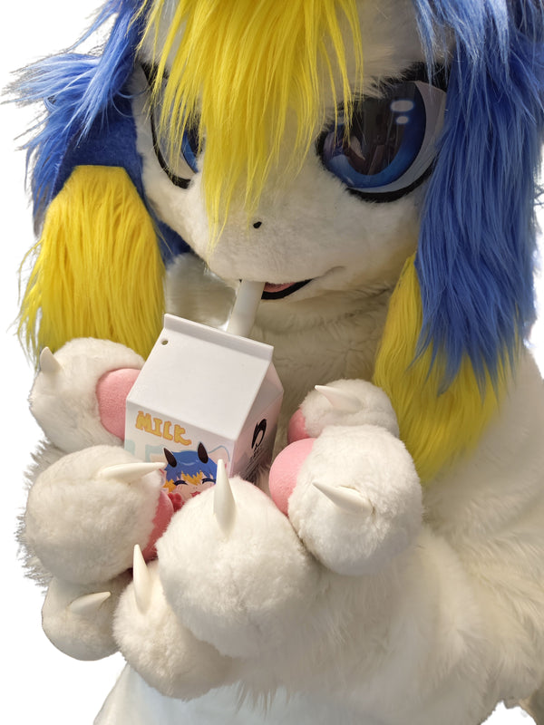 Super cute milk box furry fan