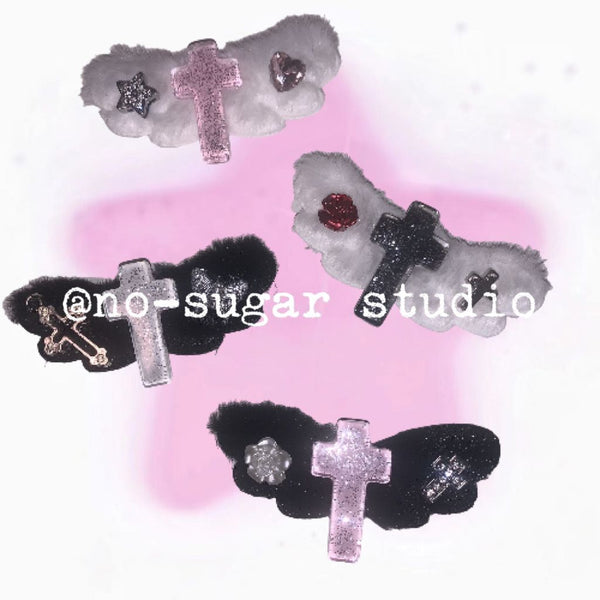 Sweet hairpin plush hairpin wing cross hairpin