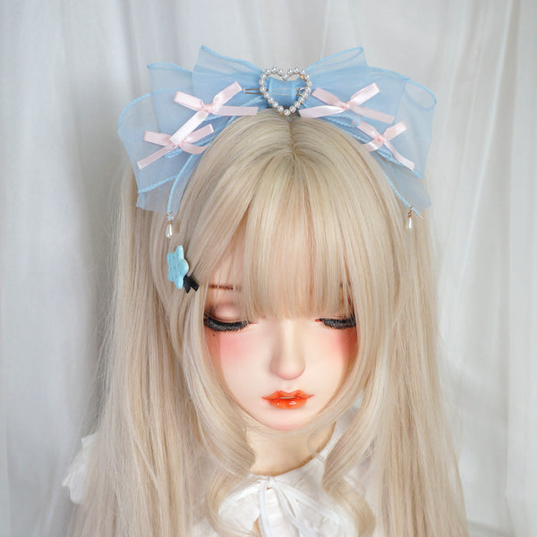 Big bow KC headband pearl lolita