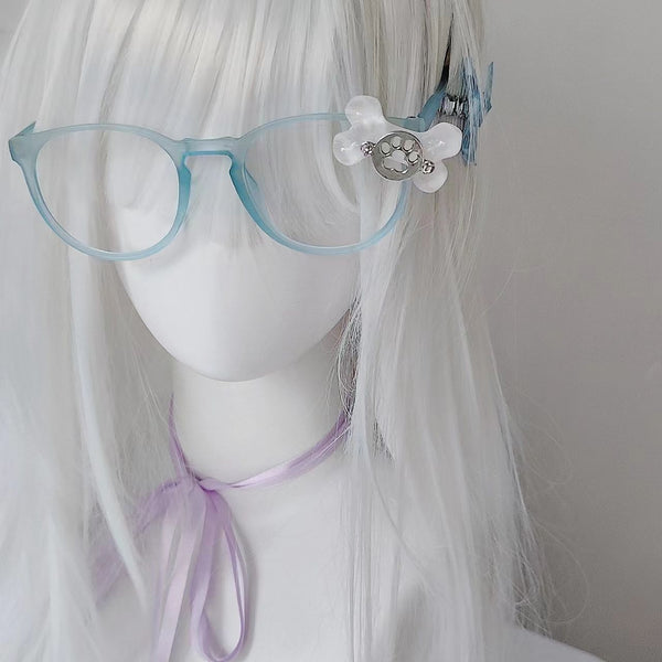 Mass-produced cute aqua pink blue rim glasses frame