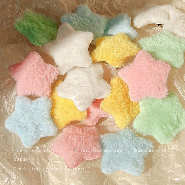 Colorful five-pointed star fur hair clip