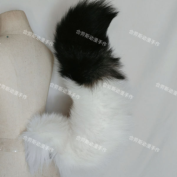 White, brown and black electric big tail