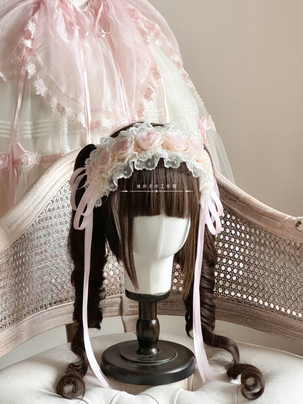 Original design Lolita pink flower headband