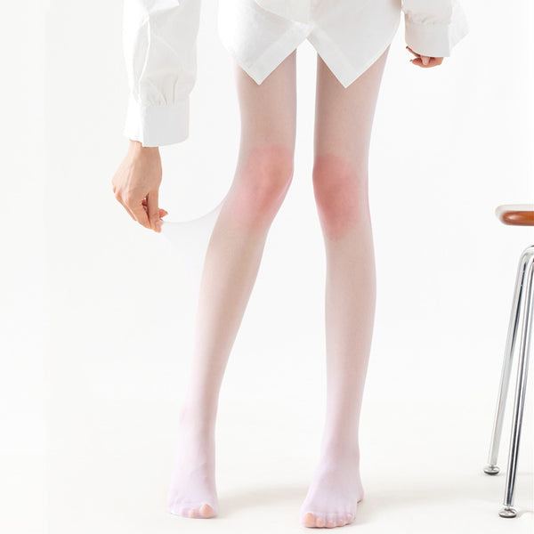 Japanese Lolita knee joint blush velvet white silk pantyhose