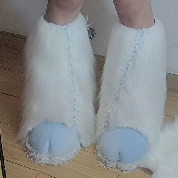 Blue lace Japanese kig animal feet finished product