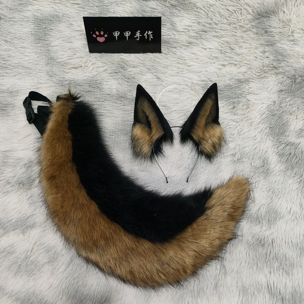 Wolf ears and wolf tail cosplay headband