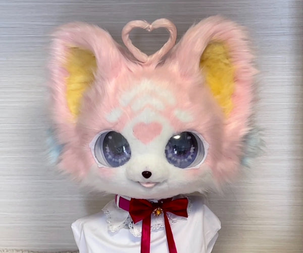 [Puppy] Pink cute puppy sticking out tongue kemono fursuits stock