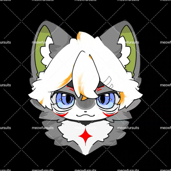 [Pre-sale adoption] - Blue Flash Kitten Kemono Fursuit Head