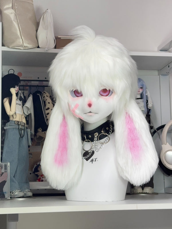 [Bunny] White powder injured Bunny Kig Fursuits Stock（gift paws）