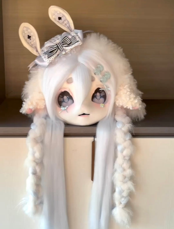 [Lamb] cute blue Lamb with bow and double ponytails Kig Fursuits Stock