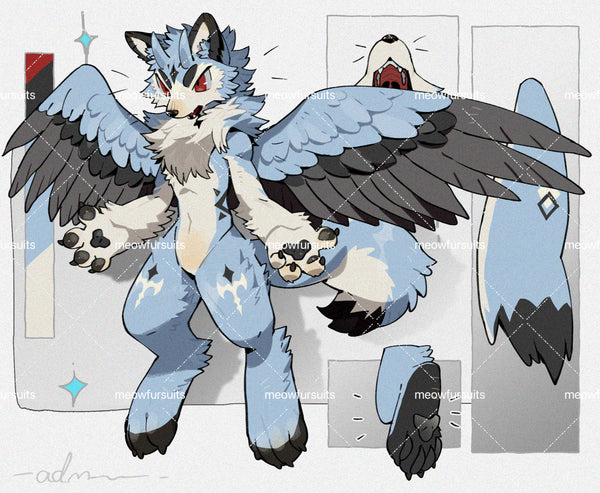 [Pre-sale adoption] -Blue wolf Kemono Fursuit Head
