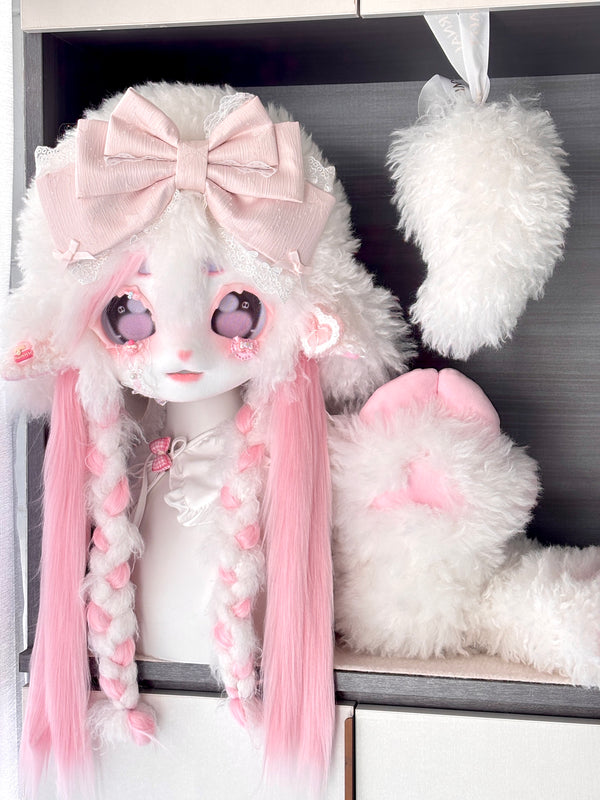 [Lamb] Pink Cake Roll Lamb full set Fursuits Stock（gift handpaws+tail）