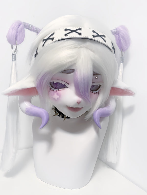 [demon] Purple twin tails little devil kig fursuits stock