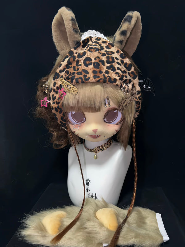 [Leopard] short hair leopard print sister Kig Fursuits Stock(gift paws+necklace)