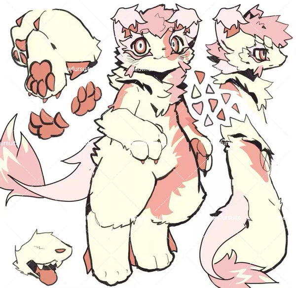 [Pre-sale adoption] - Cute pink lion Kemono Fursuit