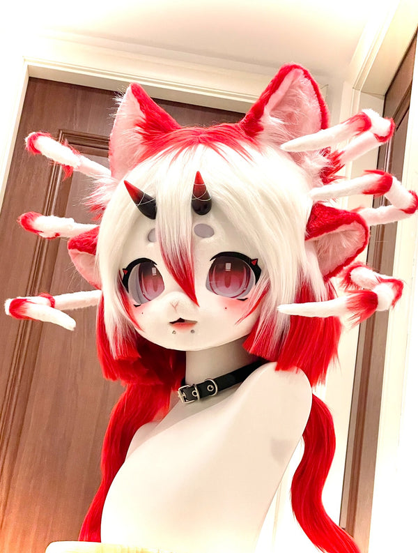 [Spider] Red cute kitten spider Kig Fursuits Stock（gift paws）