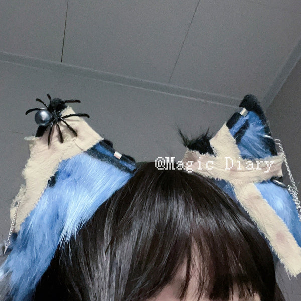 Bandage Blue Cat Animal Ears Halloween