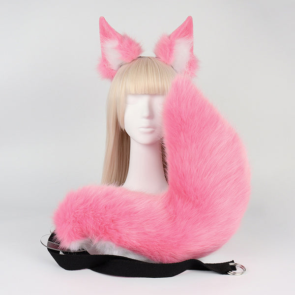 cos animal ears and tail headband simulation plush