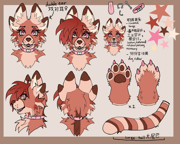 [ Final ] -Commission Head+Handpaws+Tail for BlackBird