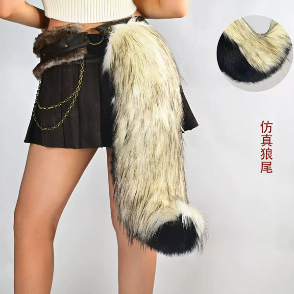 Wolf tail high weight color-blocked tail