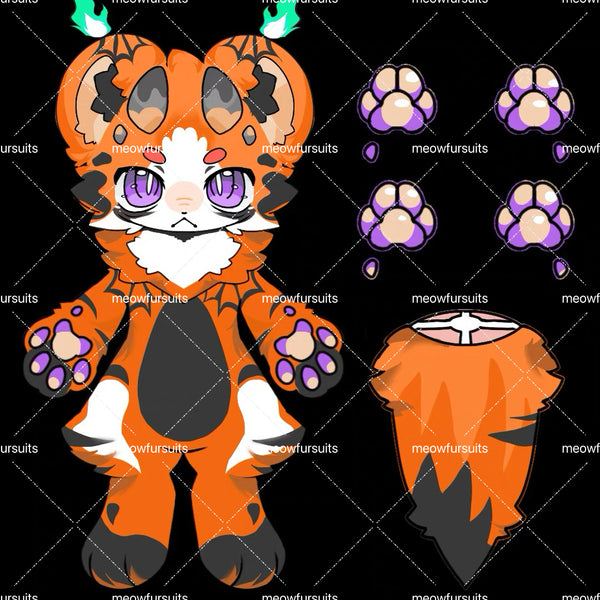 [Pre-sale adoption] - Halloween Flame Bear Kemono Fursuit