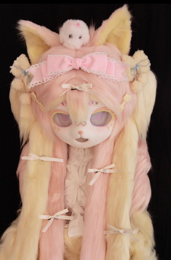 [Kitten] Angel pink and yellow kitten Kig Fursuits Stock