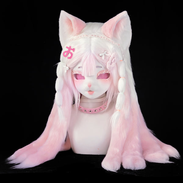 Pink Subculture Kitten Kig Head Fursuit