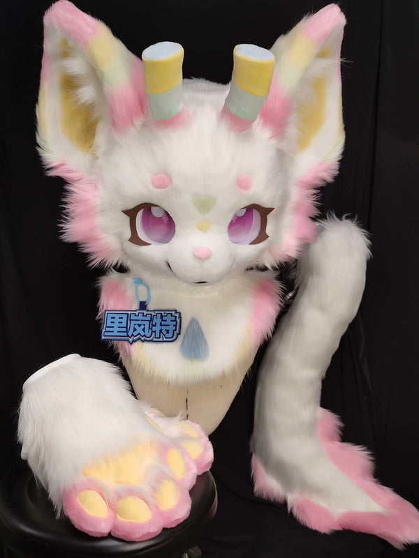 [Dragon] Macaroon cute little dragon Kemono Fursuits Stock (Gift Handpaws Tail)