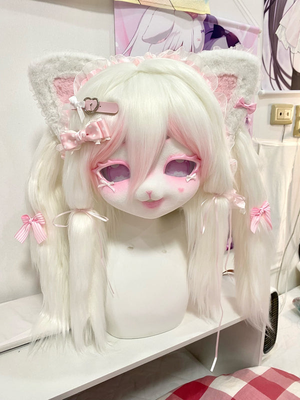 [Kitten] Pink and white medical kitten Kig Fursuits Stock