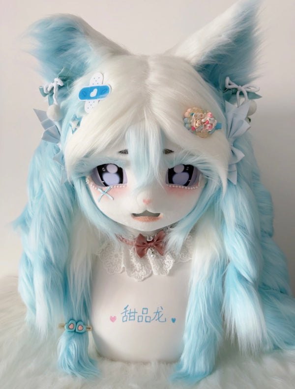 [Kitten] Blue and white cute kitten kig fursuits stock