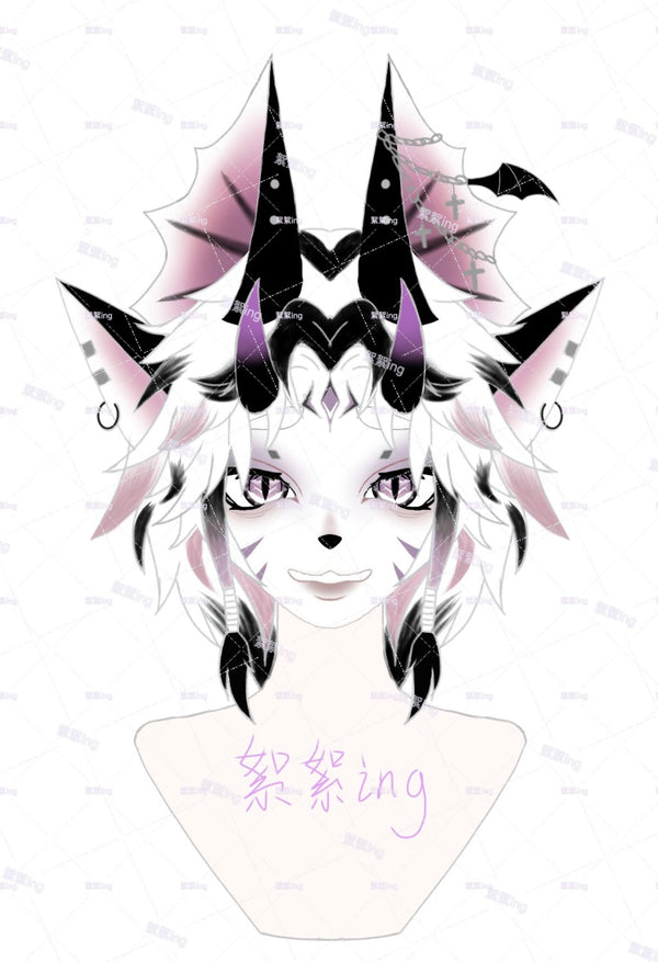 [Waiting for Adoption] - Dark Fox Bat Kig Fursuit Head