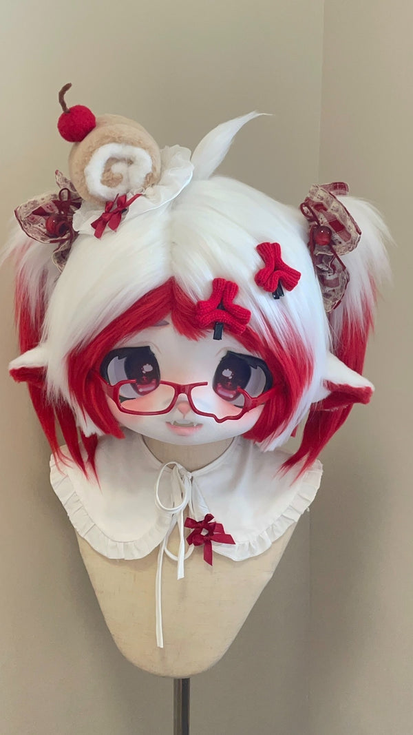 Super Cute Red Lamb Kig Head Fursuit