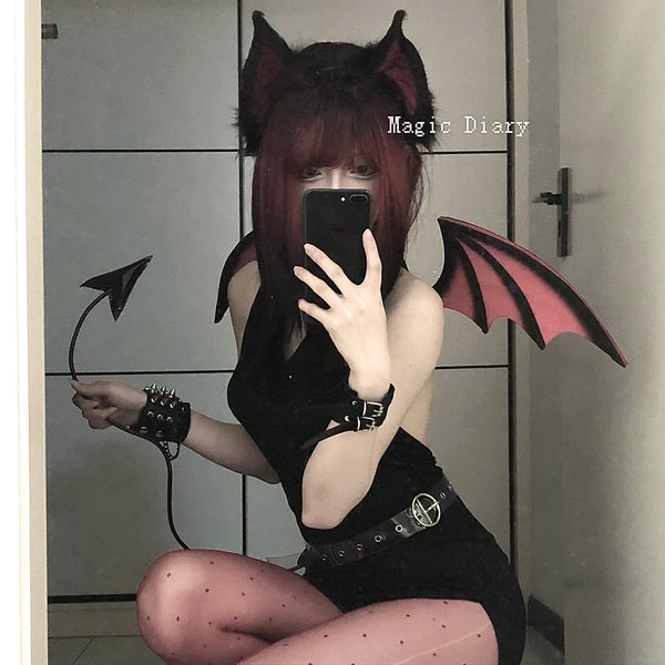 Bat headband wings tail