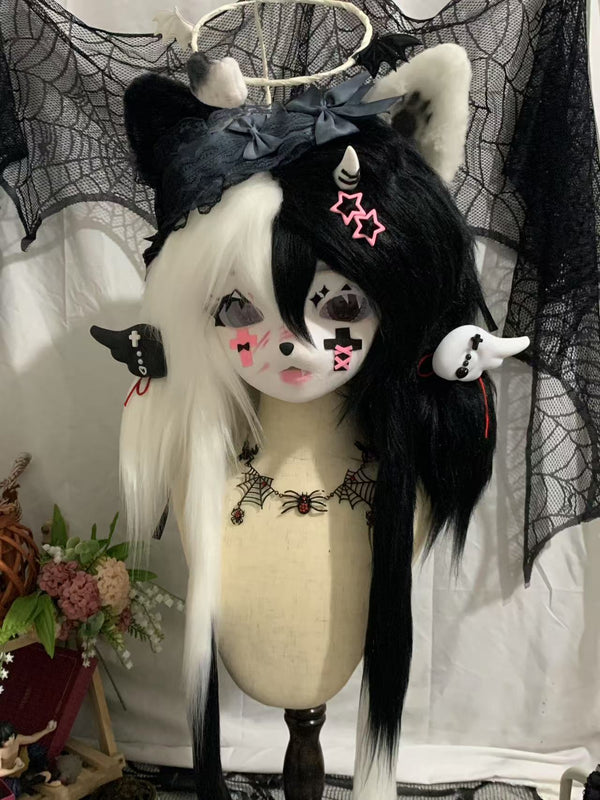 [Kitten] Black and white angel Kitten Kig Fursuits Stock