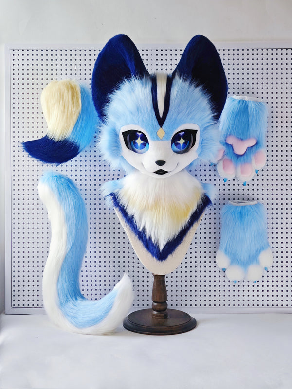 [Kitten] Blue gradient kitten Kemono Fursuits Stock（gift 2 tails&handpaws)