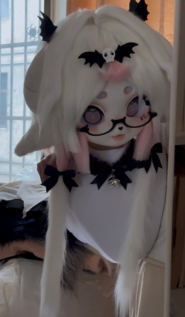 [Goat] Pink and white bat lamb Kig Fursuits Stock