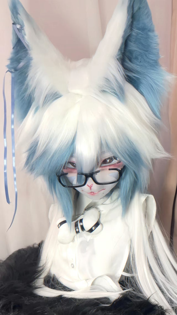 [Fox] Blue and white reflective surface little fox Kig Fursuits Stock