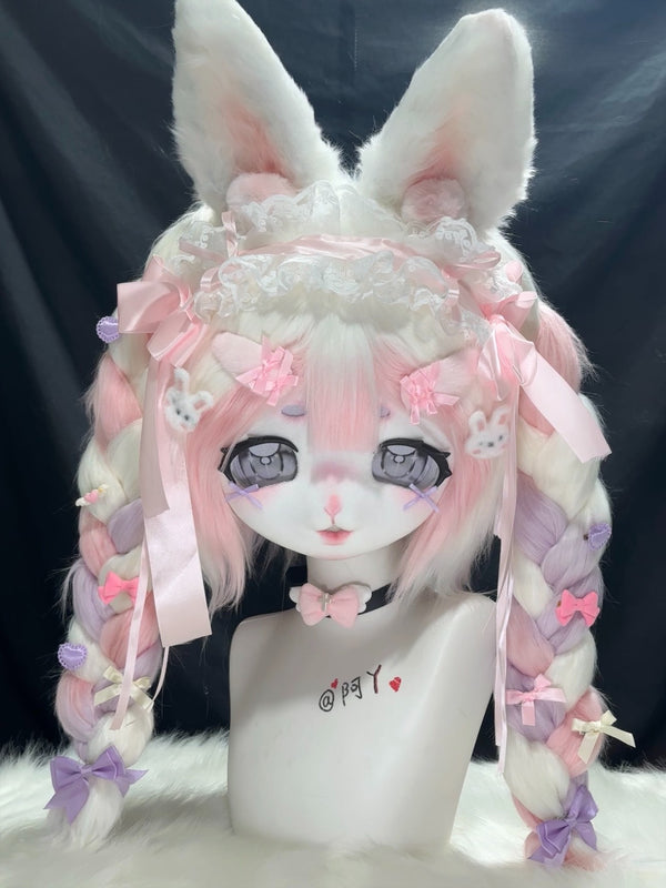 [Bunny] Pink twin-tailed rabbit Kig Fursuits Stock