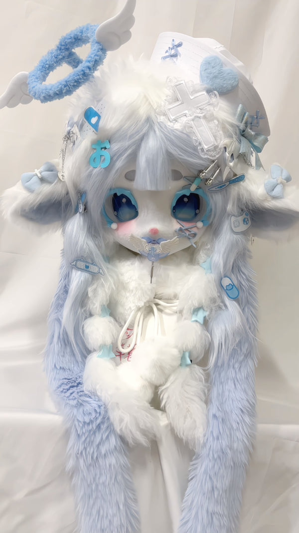 Cute blue lamb Kig Head Fursuit(gift fursona)