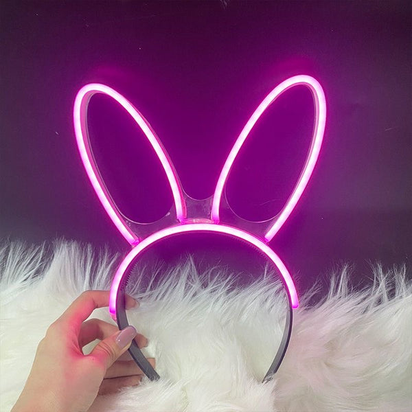 Luminous decorative rabbit ear headband