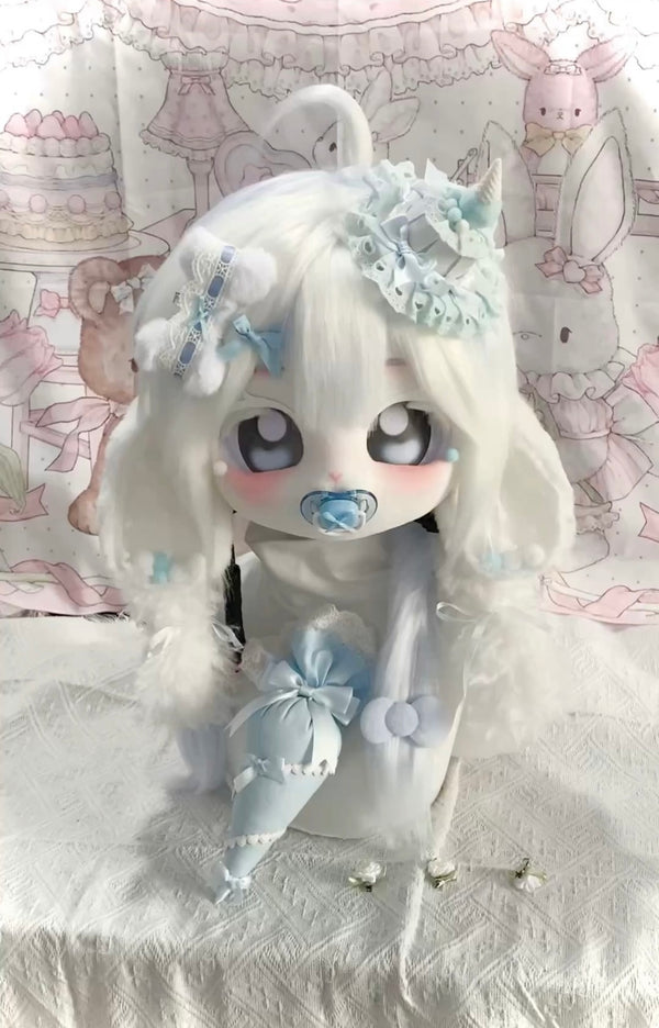 [Bunny] Cute blue bunny with pacifier kig fursuits stock