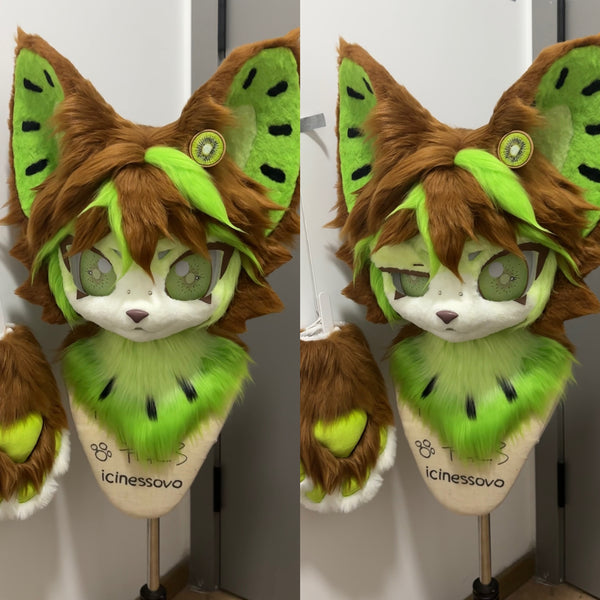 [Kitten] Kiwi cat Kemono Fursuits Stock（giftpaws+eyelid）