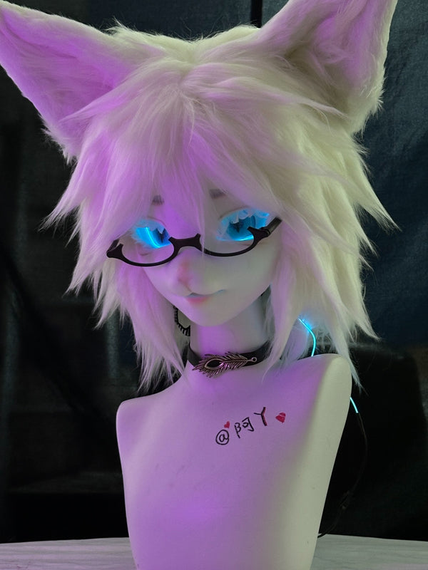 [Fox] White glowing eye fox kig fursuits stock