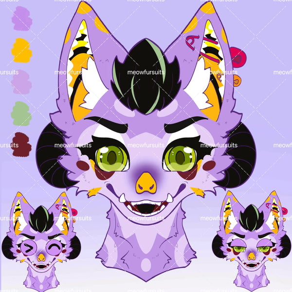 [Pre-sale adoption] - Dark Halloween Purple Wolf Kemono Fursuit