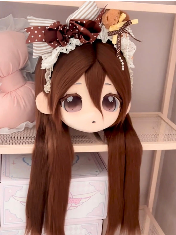 [HumanOC] Chocolate long hair little girl Kig Fursuits Stock