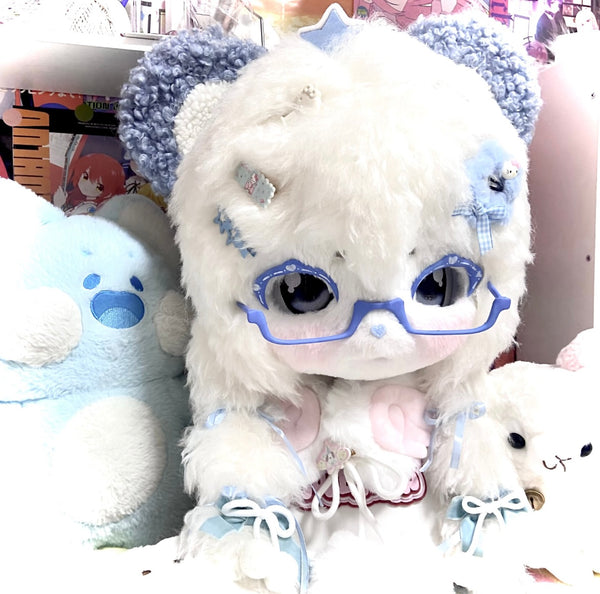 [Bear] Cute blue and white bear with fur face kig fursuits stock