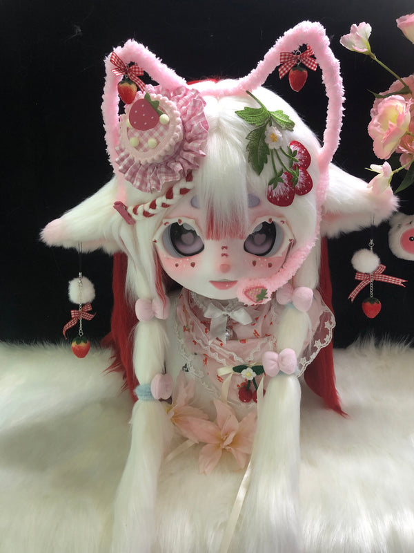 [Lamb] Strawberry Headphones Sheep kig fursuits stock