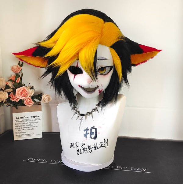 [Fox] Yellow and black blood fox Kig Fursuits Stock