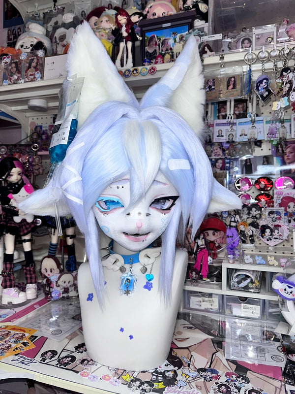 Blue Bandage Fox Kig Head Fursuit